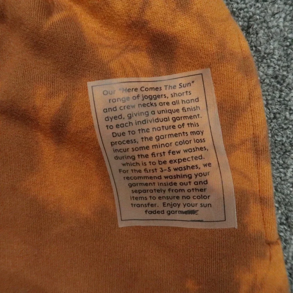 Alphalete Pants Mens Large Orange  Joggers Tapered Athletic Sweatpants Tie Dye‎